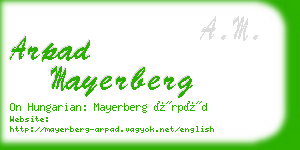 arpad mayerberg business card